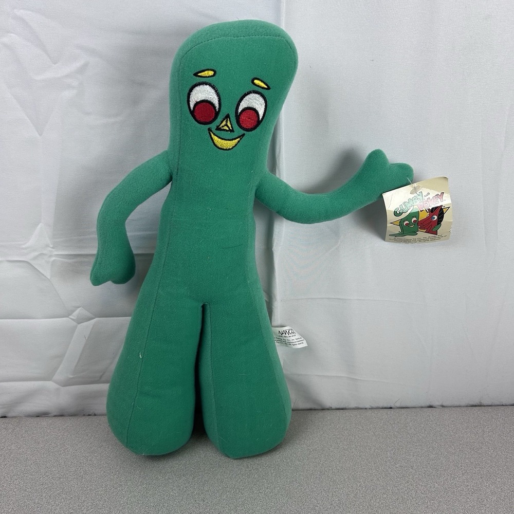 VTG 2000 14" Long GUMBY Plush Doll Cloth Stuffed Animal New‎ With Tags